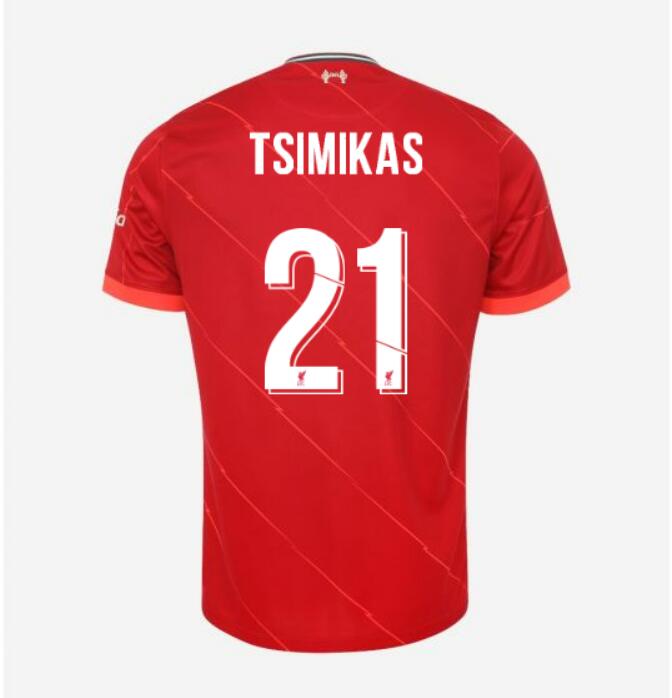 2021/22 Liverpool Cup Home Kit Soccer Jersey with TSIMIKAS 21 printing